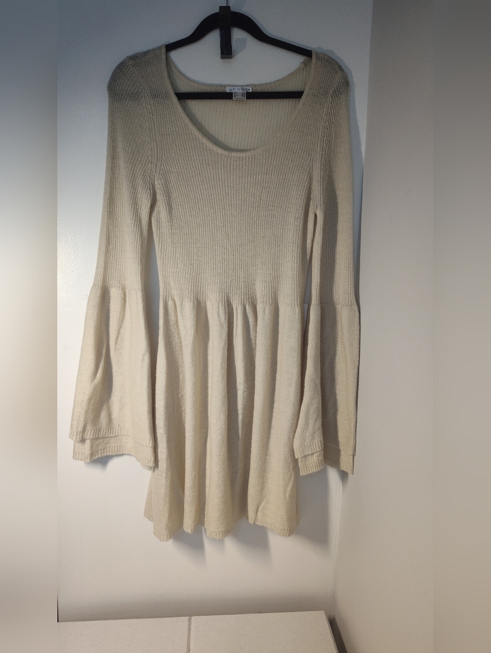 VENUS Cream Bell Sleeve Knit Dress #84
